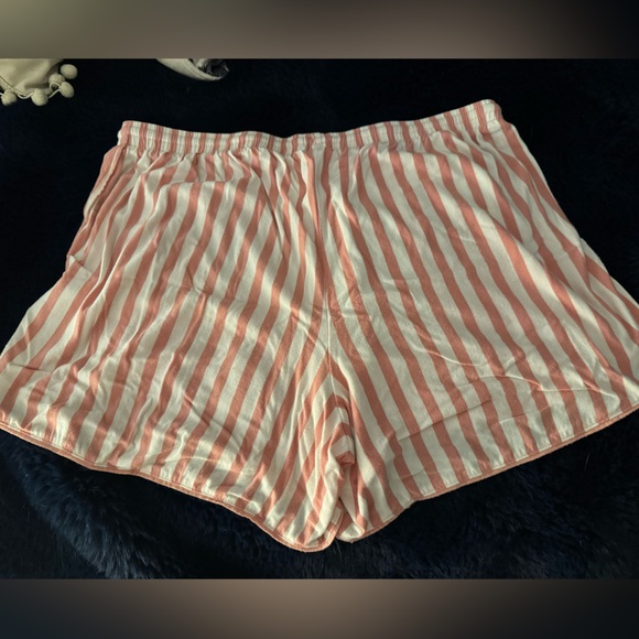 Soma Pink and White Striped Sleep Pajama Shorts - Picture 2 of 4